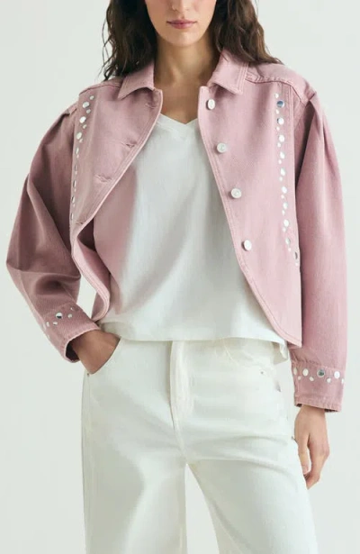 Scalpers Denim Studs Jacket In Multi