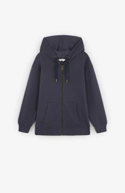 Scalpers Embossedskullziphoodie Kids In Blue