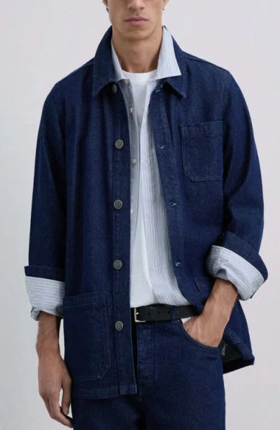 Scalpers Felix Denim Overshirt In Blue
