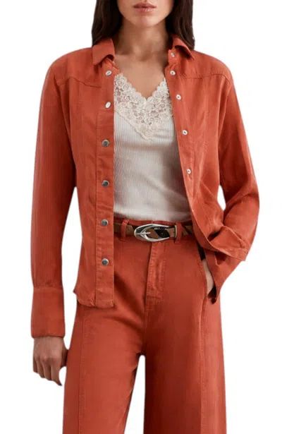Scalpers Fluid Lyocell Shirt In Terracotta
