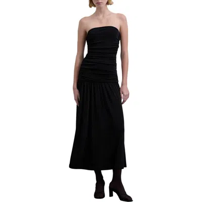 Scalpers Gathered Knit Dress In Black