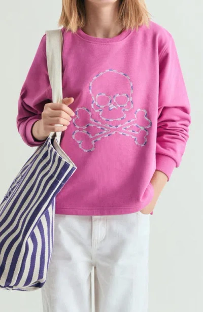 Scalpers Kids'  Girl's Embroidered Sweatshirt With Contrast In Pink
