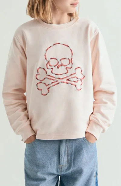 Scalpers Kids'  Girl's Embroidered Sweatshirt With Contrast In Pink