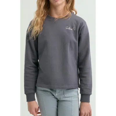 Scalpers Kids'  Girl's Sweatshirt Embroidered With Snake Motif In Gray