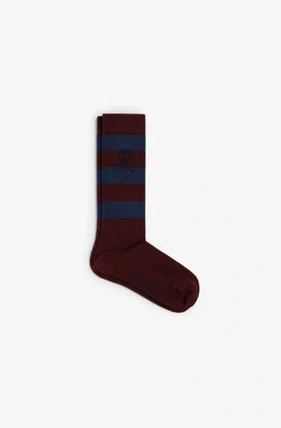 Scalpers H Stripes L Sock Kids In Burgundy
