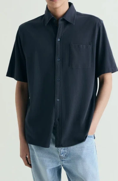 Scalpers Honeycomb Resort Shirt In Blue