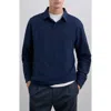 Scalpers Icon Reverse Polo In Blue