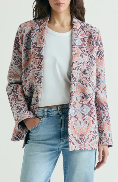 Scalpers Jacquard Print Blazer In White