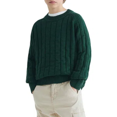 Scalpers Kids Raglan Sleeve Knitted Sweater In Green