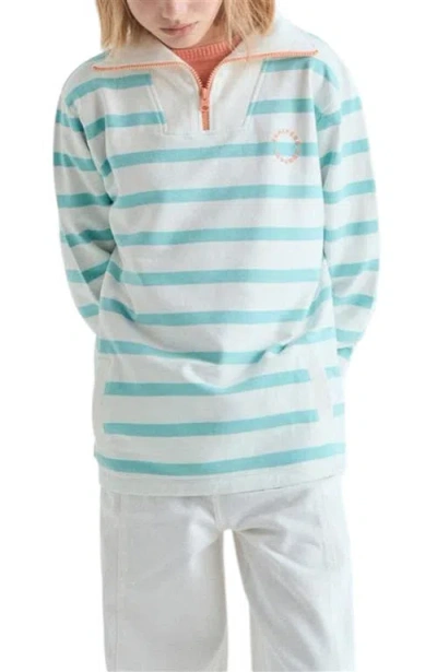 Scalpers Kids Striped Turtleneck Sweatshirt In Blue