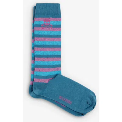Scalpers Kids'  L Lurex Stripes Sock Girls In Blue