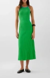 Scalpers Lurex Knit Open Dress In Green
