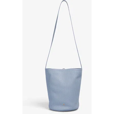 Scalpers Maxi Cube Woven Leather Bag In Blue