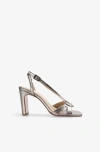 Scalpers Metallic Heel Sandal In Silver