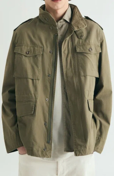 Scalpers Military Jacket With Concealed Hood In Brown