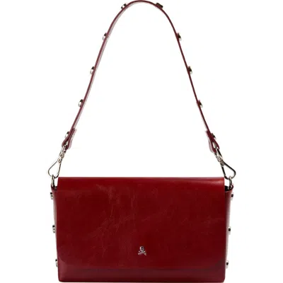 Scalpers Mini Leather Studs Bag In Burgundy