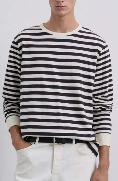 Scalpers Mixedstriped Ls Tee In Black