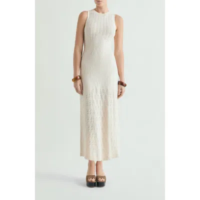 Scalpers Openwork Knit Dress In White