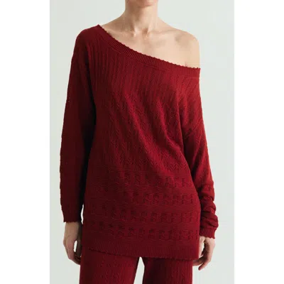 Scalpers Pointelle Jumper In Red