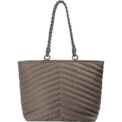 Scalpers Quilted Shopper Bag In Gray