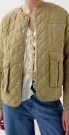 Scalpers Quilted Washed Ny Jacket In Green