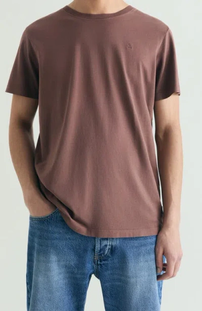Scalpers Regular Fit Embroidered T-shirt In Brown