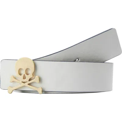 Scalpers Reversible Leather Belt In Gray