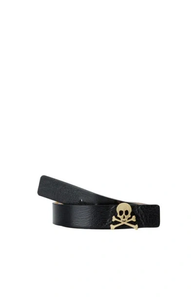 Scalpers Reversible Slim Ninon Belt In Black