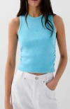 Scalpers Rib Gather Side Tee In Blue