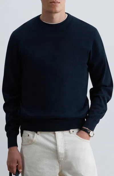 Scalpers Round Neck Knit Sweater In Blue