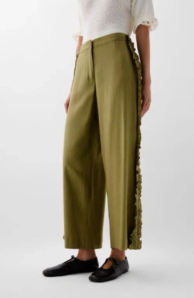 Scalpers Ruffle Prep Pant In Green