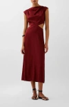 Scalpers Scsideopen Dress In Burgundy