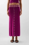 Scalpers Shell Knit Skirt In Pink