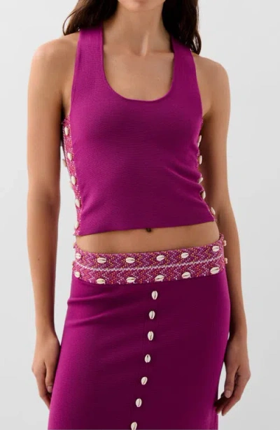 Scalpers Shell Knit Top In Purple