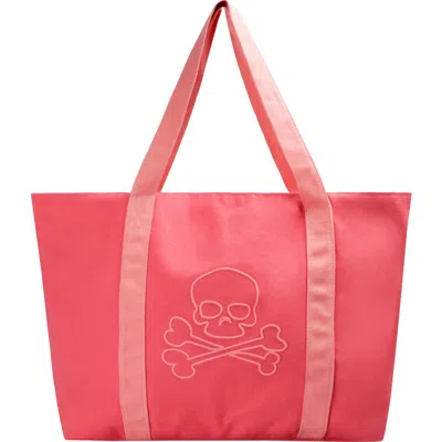 Scalpers Kids'  Skull Contrast Tote Bag In Coral