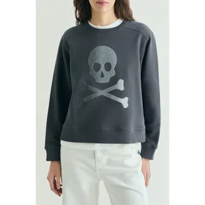 Scalpers Skull Glitter Sweatshirt In Gray