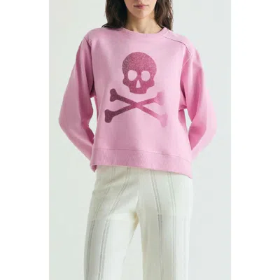 Scalpers Skull Glitter Sweatshirt In Pink