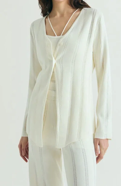 Scalpers Slanted Knit Cardigan In White