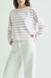 Scalpers Striped T-shirt Patch In White
