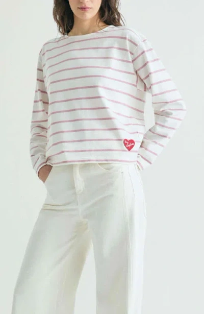 Scalpers Striped T-shirt Patch In White