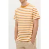 Scalpers Stripes Patch Tee In Orange