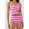 Scalpers Stripes Swimsuit In Pink