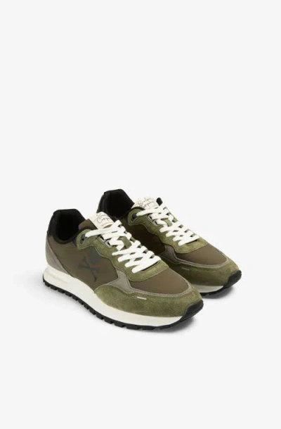 Scalpers Suede Skull Contrast Sneakers In Green