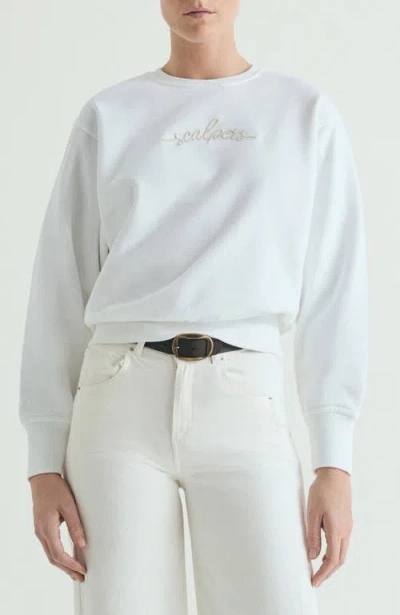 Scalpers Sweatshirt With Embroidered Details In White