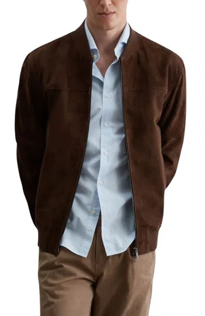 Scalpers Thomas B Suede Jacket In Brown