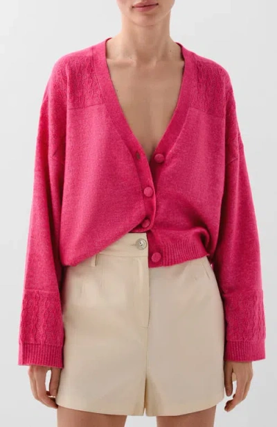 Scalpers Tran Buttons Cardigan In Pink