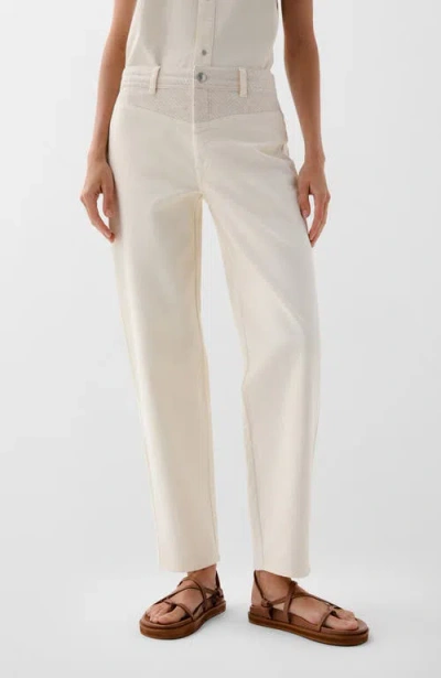 Scalpers White Trize Denim Pant In Animal Print