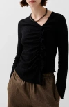 Scalpers Wrinkle Ls Tee In Black