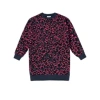 SCAMP & DUDE NAVY WITH BLACK AND PINK SHADOW LEOPARD OVERSIZED TUNIC