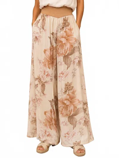 Scandal Italy Alice Sheer Pant In Beige In Multi